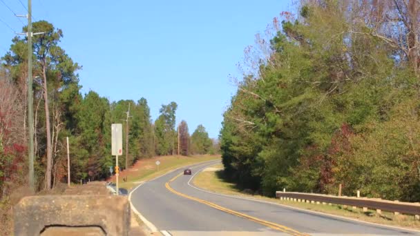 Augusta Usa Traffico Strada Rurale Campagna Autunno Georgia — Video Stock