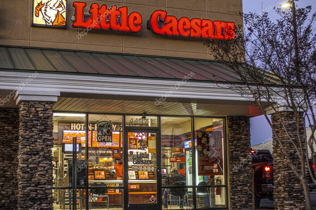 Columbia County, Ga USA - 12 22 20: Little Caesars pizza at night