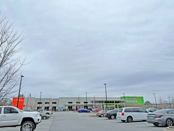 Augusta Usa Walmart Neighborhood Супермаркет Продуктовий Магазин Парковка Віддалений Вигляд — стокове фото