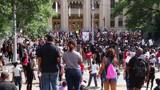 Atlanta Usa Atlanta Proteste George Floyd Breonna Taylor Rede Verteidigt — Stockvideo