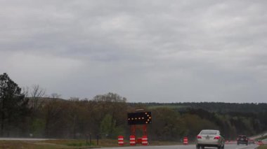 Augusta, Ga USA - 03 28: 21: Yol inşaatında hız sınırı 45 mile düştü