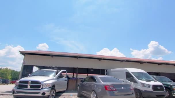 Augusta Eua Mercado Pulgas Estaleiro Sul Augusta Com Edifícios Carros — Vídeo de Stock