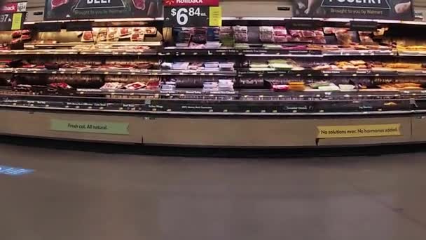 Snellville Usa Walmart Neighborhood Market Livsmedelsbutik Med Välsorterade Hyllor För — Stockvideo