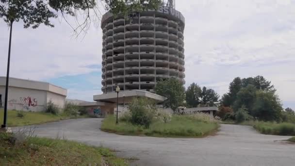 Atlanta Usa Abandonado Urbano Redondo Hotel Presidencial Presidential Parkway Com — Vídeo de Stock