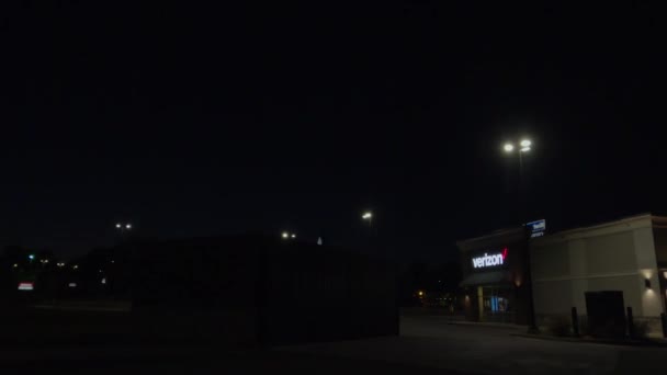 Augusta Usa Nocny Czas Verizon Telefon Komórkowy Sklep Tyłu Budynku — Wideo stockowe