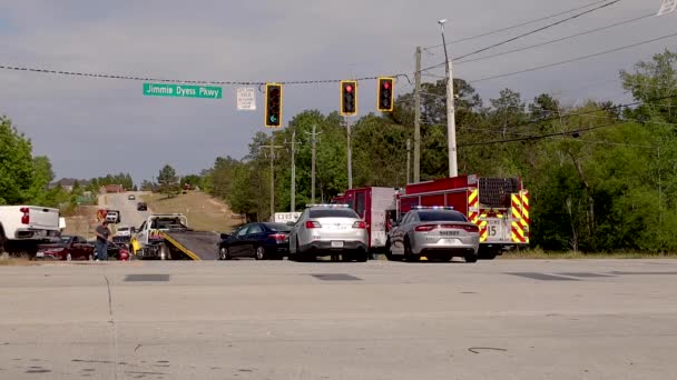 Augusta Usa Autóbaleset Harper Franklin Sugárúton Jimmie Dyes Parkway Rendőrség — Stock videók