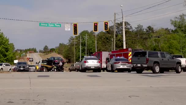 Augusta Usa Autóbaleset Harper Franklin Sugárúton Jimmie Dyes Parkway Rendőrség — Stock videók