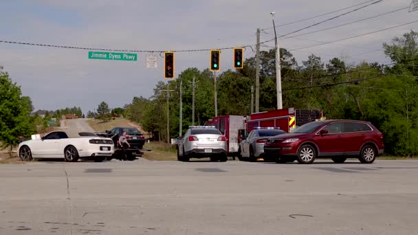 Augusta Usa Autóbaleset Harper Franklin Sugárúton Jimmie Dyes Parkway Rendőrség — Stock videók