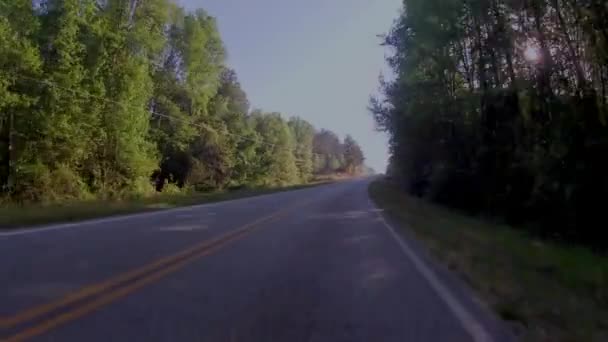 Burke County Usa Μακρύς Δρόμος Στην Εξοχή Νωρίς Πρωί Τον — Αρχείο Βίντεο