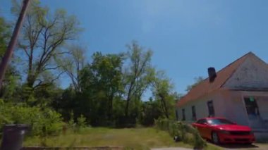 Augusta, Ga USA - 04: 22 21: Dekorlu eski antika evlerin Pan 'ı - Augusta Wrightsboro yolu