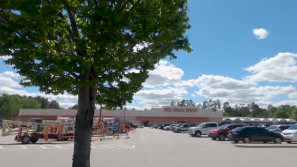 Richmond County Usa Home Depot Parking Lot Traffic People Tree — Vídeos de Stock