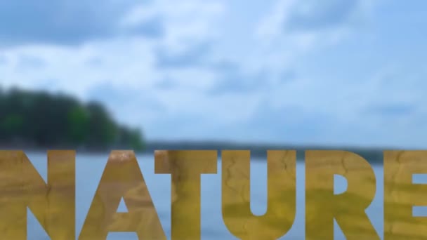 抽象的な動きの背景 湖の水の動きと自然テキスト — ストック動画