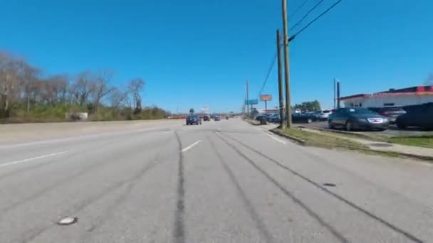 Augusta Usa Pov Fpv Driving Urban Highway Industrial Smoke Stack — Stockvideo