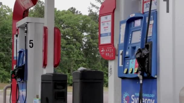 Columbia County Usa View Gas Pumps Gas Station Completely Out — Stock Video