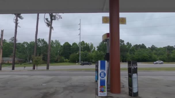 Columbia County Usa Stazione Servizio Completamente Corto Gas Durante Hack — Video Stock
