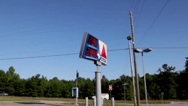 Richmond County Usa Citgo Benzin Istasyonundaki Dijital Benzin Fiyatı Koloni — Stok video