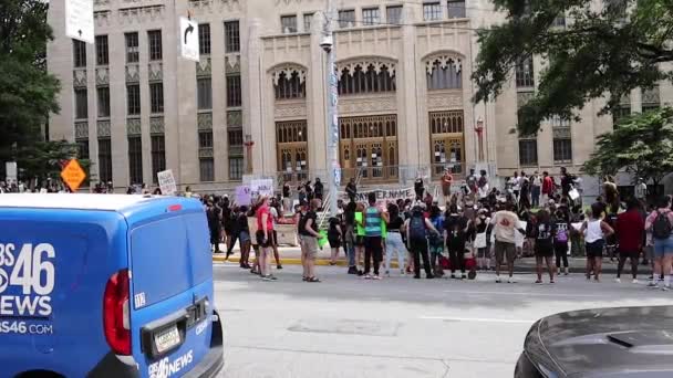 Atlanta Usa George Floyd Murder Protest Downtown Atlanta Front City — Stock Video