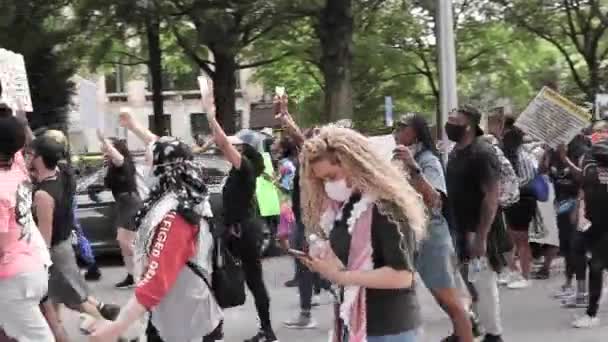 Atlanta Usa George Floyd Mord Protest Innenstadt Von Atlanta Menge — Stockvideo