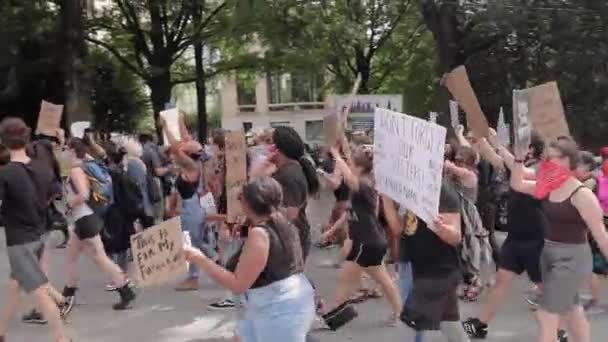 Atlanta Usa George Floyd Murder Protest Downtown Atlanta People Passing — Vídeo de stock