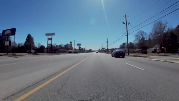 Augusta Usa Pov Rijden Een Gebarsten Opgeknapte Snelweg 70S 80S — Stockvideo