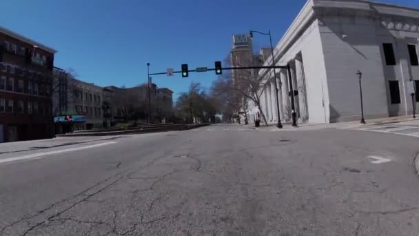 Augusta Usa Fpv Driving Downtown Historic Augusta Georgia Vintage Buildings — 图库视频影像