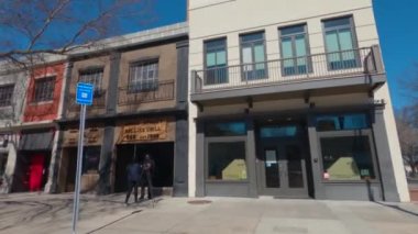 Augusta, Ga USA - 11720: Kaldırım kenarındaki tarihi binaların Pan 'ı