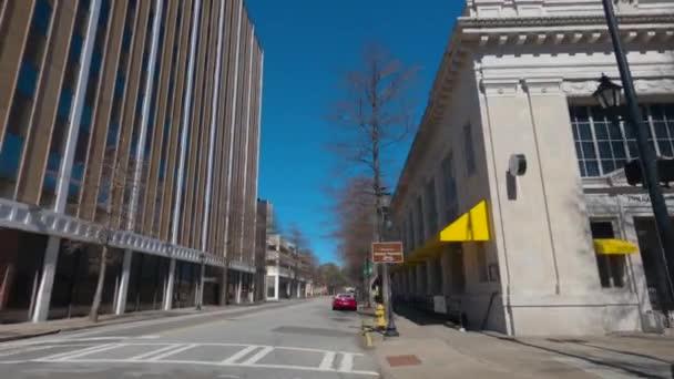 Augusta Usa Pan Historical Buildings Downtown Augusta Common Park Ευρεία — Αρχείο Βίντεο