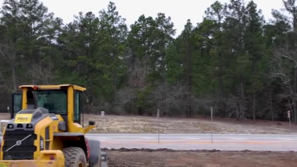 Richmond County Usa Schwerlastbaumaschinen Und Verkehr Highway — Stockvideo