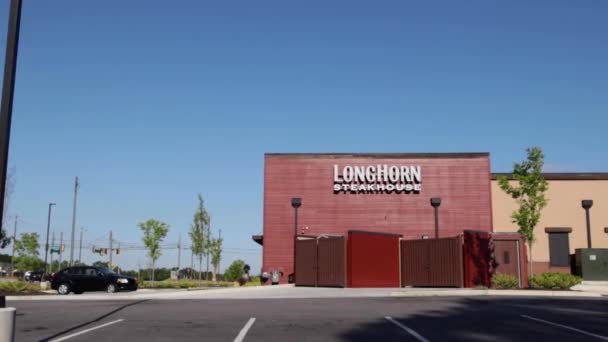 Columbia County Usa Longhorns Steakhouse Restaurang Och Trafik Bakgrunden Lewiston — Stockvideo