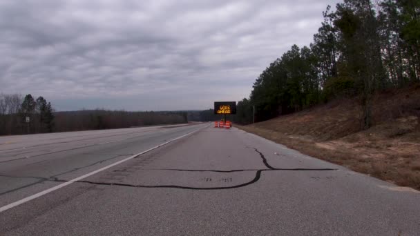 Richmond County Usa Digitale Straßenbaustelle Zeigt Baustellen Und Verkehr Highway — Stockvideo