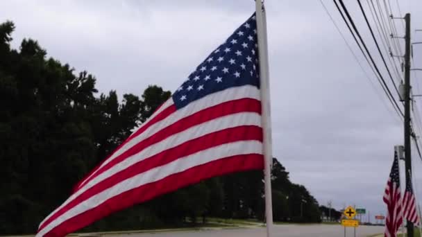 Columbia County Usa 2021 Close Van Amerikaanse Vlaggen Viering Van — Stockvideo