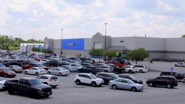 Loganville Usa Walmart Parking Hilltop View Start Covid Pandemic — Vídeos de Stock