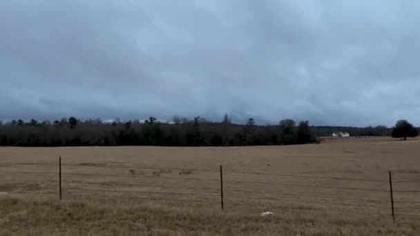 Condado Burke Pan Hermosas Tierras Cultivo Otoño Georgia Rural Con — Vídeos de Stock