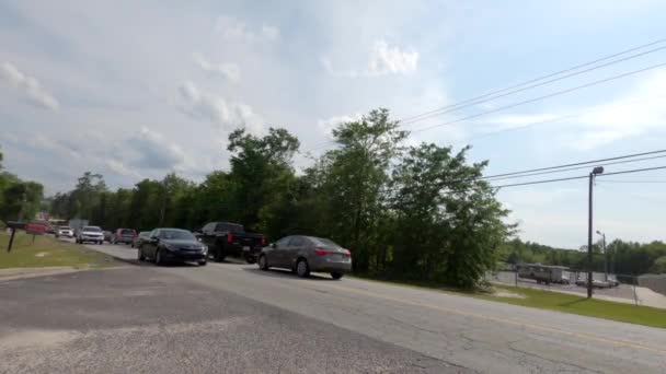 Augusta Usa Long Line Backup Traffic Rush Hour Barton Chapel — Stockvideo