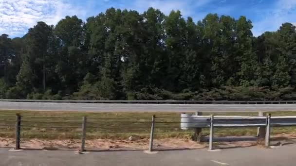 Stone Mountain Usa Pov Side View Traffic Interstate Highway Wire — Video