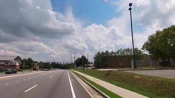 Cobb County Usa Pov Fpv Driving Atlanta Road Strip Malls — 图库视频影像
