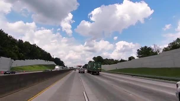 Atlanta Usa Pov Fpv Conduciendo Carretera Interestatal 285 Mensaje Tráfico — Vídeos de Stock