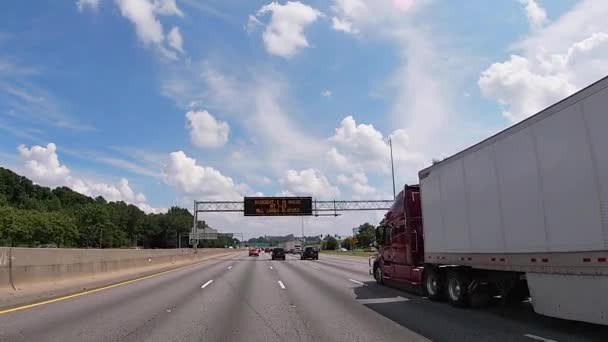 Atlanta Usa Tráfico Interestatal 285 Atasco Tráfico — Vídeos de Stock