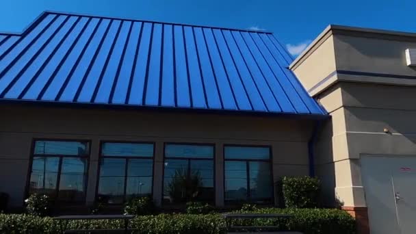Augusta Usa Side Pan Ihop Restaurant Gebäude Mit Schaufensterschildern Während — Stockvideo