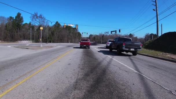 Richmond County Usa Traffic Lapse Way Intersection Clear Blue Sky — 图库视频影像