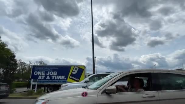 Augusta Eua Panela Rua Movimentado Shopping Shopping Shopping Center Árvore — Vídeo de Stock