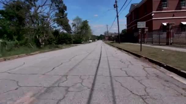 Augusta Usa Pov Fpv Przejeżdżający Przez Harrisburg Centrum Augusta Georgia — Wideo stockowe