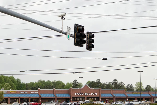 Columbia County Usa Traffic Light Intersection Food Lion Grocery Store — Stock Photo, Image