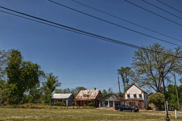 Augusta Usa Oude Historische Bewaarde Zuidelijke Huizen Een Zwarte Vrachtwagen — Stockfoto