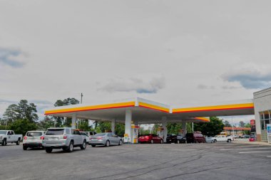 Columbia County, Ga USA - 05 11 Eylül 21: Colonial Boru Hattı Hackleme Circle K otomobil hatlarında yüksek benzin fiyatları ve Colonial Boru Hattı hacklenmesi nedeniyle dijital sokak tabelası 