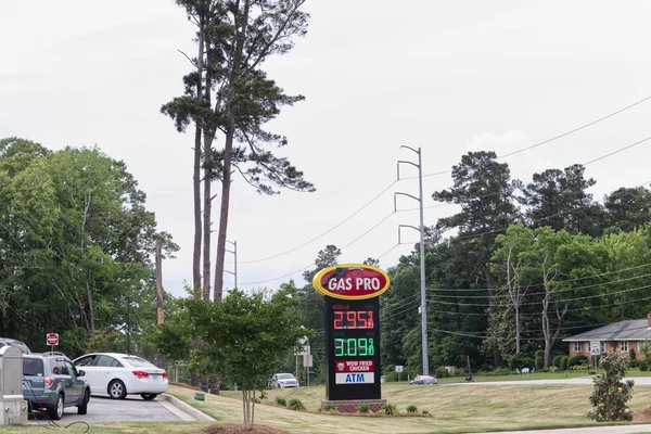 Columbia County Usa Höga Gaspriser Vid Gas Pro Bilar Och — Stockfoto