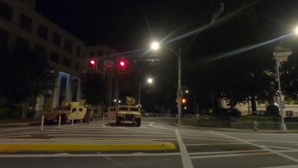 Atlanta Usa National Guard Protecting State Capitol Downtown Atlanta George — Stock Video