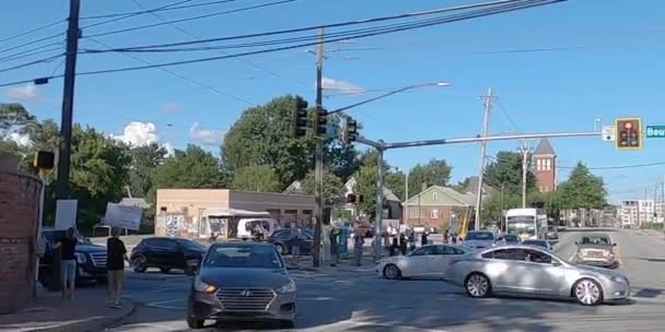 Atlanta Usa Ενεργή Διαμαρτυρία Ήχο Στο Memorial Drive Για Δολοφονία — Αρχείο Βίντεο