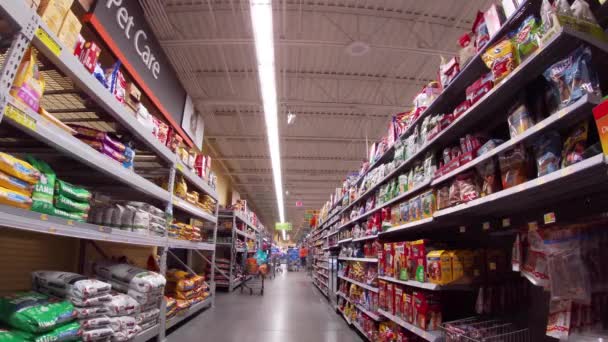 Augusta Usa Walmart Neighborhood Market Las Compras Gente Interior Aceleraron — Vídeo de stock