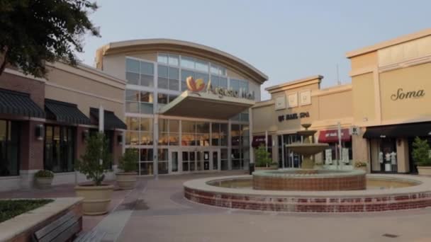 Augusta Usa Augusta Mall Pan Εξωτερική Είσοδο Και Καταστήματα — Αρχείο Βίντεο